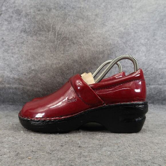 Comfort Clog Shoes Womens 6 Bolo Slip On Red Patent Casual Work Comfort Walking - Picture 3 of 16